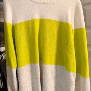 J. Crew White, Yellow, and Gray Sweater